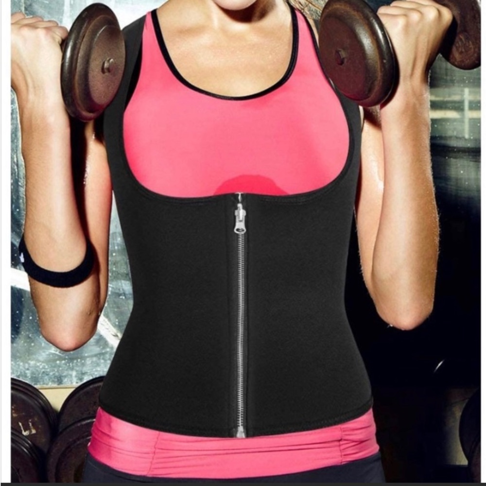 Neoprene Zip Front Waist Trainer Black Size Small